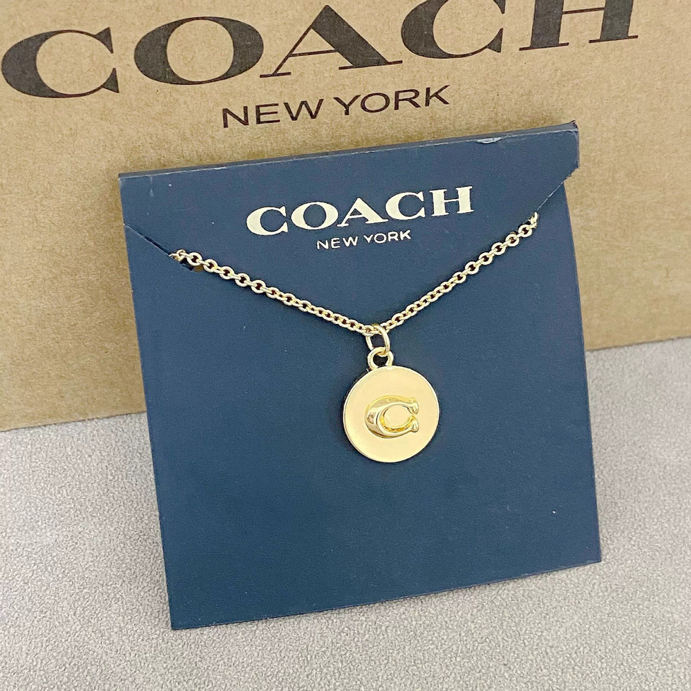 Coach Vintage Coin Design Gold Choker Necklace